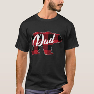 T-shirt Amusant Rouge Plaid Chaussure d'Ours de Buffle, Pa