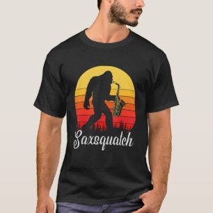 T-shirt Amusant Saxophone Design, Saxsquatch, Sci-Fi Woodw