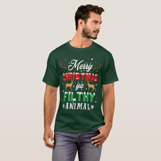 T-shirt Amusant seul à la maison films Joyeux animal de No (Devant entier)