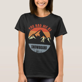 T-shirt Amusant Snowboarder Plaisanter Plaisir Snowboard E