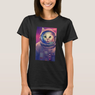 T-shirt Amusant Space Cat Astronaut Cute Kitty Galaxy