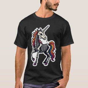 T-shirt Amusant Squelette Licorne Amateurs de Spooky Hallo