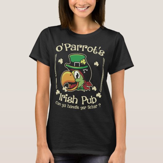 T-shirt Amusant St patrick Parrot Bird Irlandais (Devant)