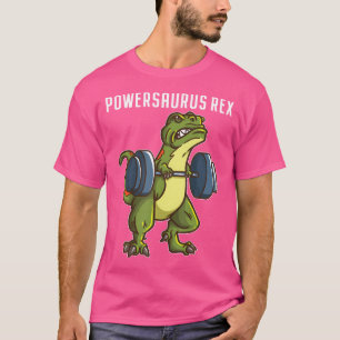 T-shirt Amusant T Rex Powerlifting Exercice de gym