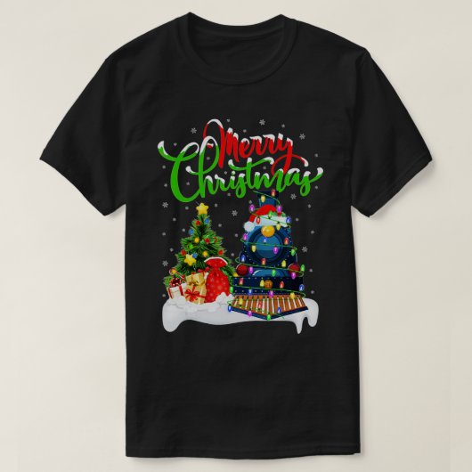 T-shirt Amusant train Xmas éclairage Père Noël Train Chris (Design devant)