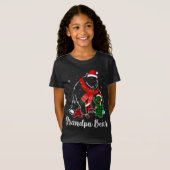 T-Shirt Amusant Vert Rouge Plaid Papier Correspondant Ours (Devant entier)
