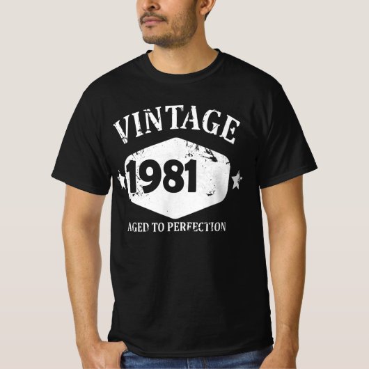 T-shirt Amusant Vintage 1981 Joyeux cadeau d'anniversaire (Devant)