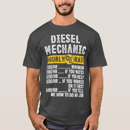 T-shirt Amusant Vintage Diesel Mécanique Vêtements S'amuse (Devant)