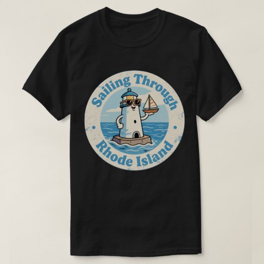 T-shirt Amusant Vintage Phare de Rhode Island (Design devant)