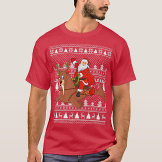 T-shirt Amusant Walrus Lover Père Noël équitation Walrus L