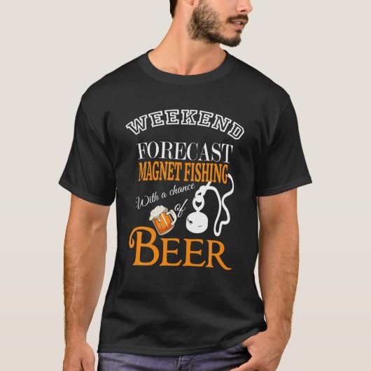 T-shirt Amusant Weekend Prévision Aimant Pêche Beer Lover (Devant)