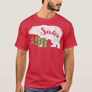 T-shirt Amusante Autisme ours Soeurs Chemises, Femmes Auti