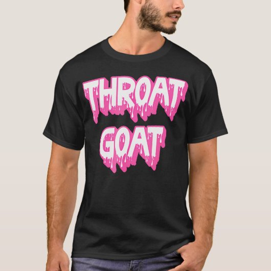 T-shirt Amusante Chèvre rose Throat Humour adulte Sarcasti (Devant)
