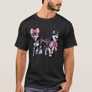T-shirt Amusante Cocotte à Arc Mushing Chien de Traîneau H