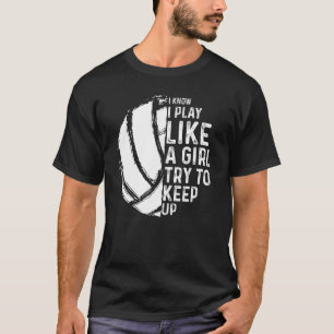 T-shirt Amusante Conception de volley-ball Filles Femmes J