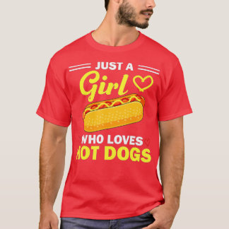 T-shirt Amusante Conception Hot Dog Pour Femmes Filles Amo
