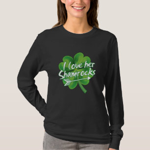 T-shirt Amusante Couples Irlandais J'Aime Ses Shamrocks St
