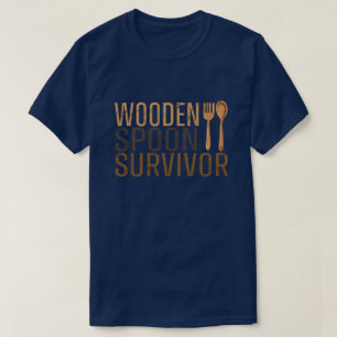 T-shirt Amusante Cuillère en bois Survivant Humour rétro V