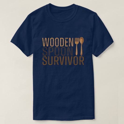 T-shirt Amusante Cuillère en bois Survivant Humour rétro V (Design devant)