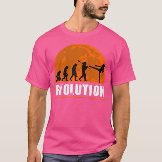T-shirt Amusante évolution du kickboxing humain drôle évol
