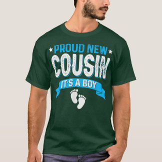 T-shirt Amusante Famille Genre Révéler Fier Nouveau Cousin
