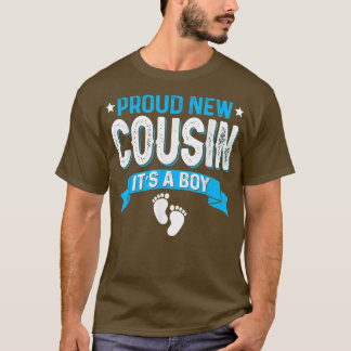 T-shirt Amusante Famille Genre Révéler Fier Nouveau Cousin