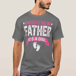 T-shirt Amusante Famille Genre Révéler Fier Nouveau Père C