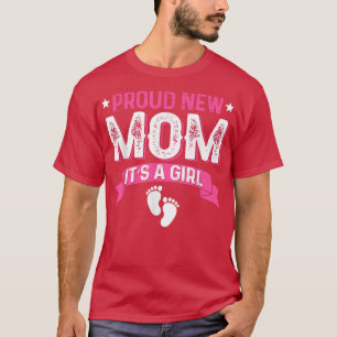 T-shirt Amusante Famille Genre Révéler Fier Nouvelle Maman