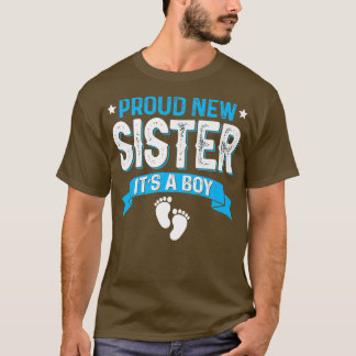 T-shirt Amusante Famille Genre Révéler Fier Nouvelle Soeur