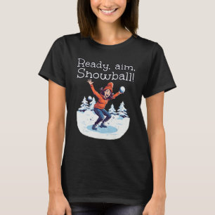 T-shirt Amusante fille prête à viser avec des boules de ne