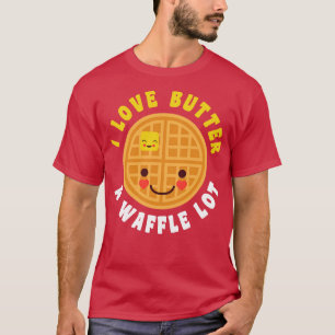 T-shirt Amusante gaufre Petit-déjeuner Amoureux Beurre Nou
