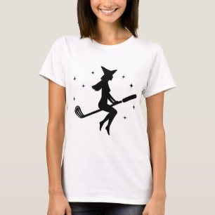T-shirt Amusante Halloween Sorcière Golf Stick Femmes Golf