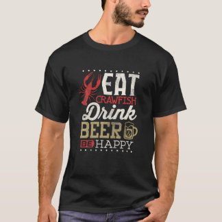 T-shirt Amusante langouste Boire Bière Happy Hommes Cajun