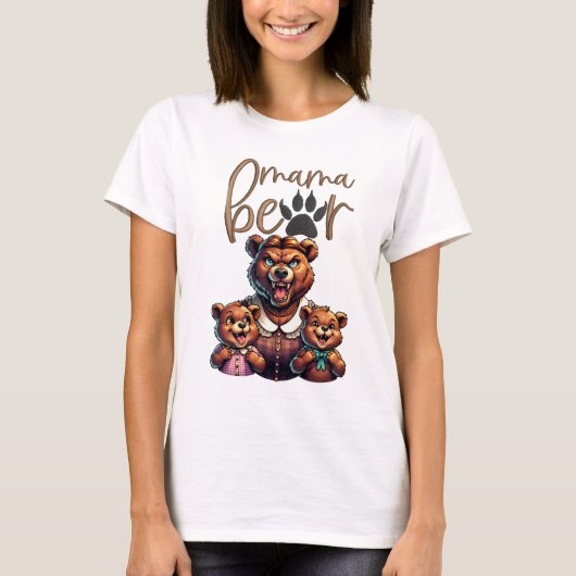 T-shirt Amusante Mama Bear Cubs (Devant)
