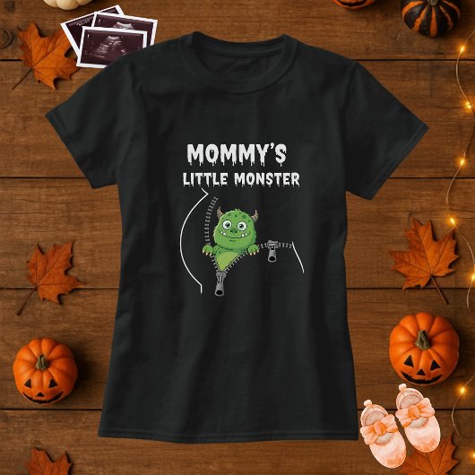 T-shirt Amusante maman Petit Monstre Peekaboo Enceinte
