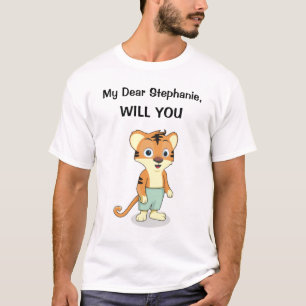 T-shirt Amusante Mignonne Marier Moi Proposition Tigre Nom
