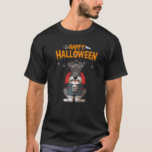 T-shirt Amusante miniature Schnauzer Vampire Costume de ch