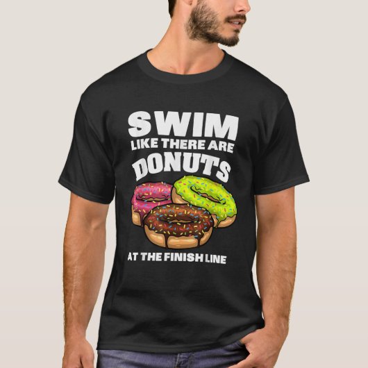 T-shirt Amusante nage Donut Design Hommes Femmes nager Spo (Devant)