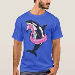 T-shirt Amusante Orca Flamant rose Pool Party Hommes Femme