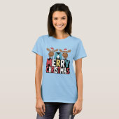 T-shirt Amusante orignal en chapeau de Noël sur Joyeux Tex (Devant entier)