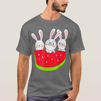 T-shirt Amusante pastèque Bunny Fruit Eté Lov