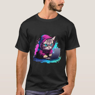 T-shirt Amusante Pun Chat Femme Kitten Dessing Tech Humour
