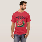 T-shirt Amusante Pun de pastèque "Melon-choly No More" (Devant entier)