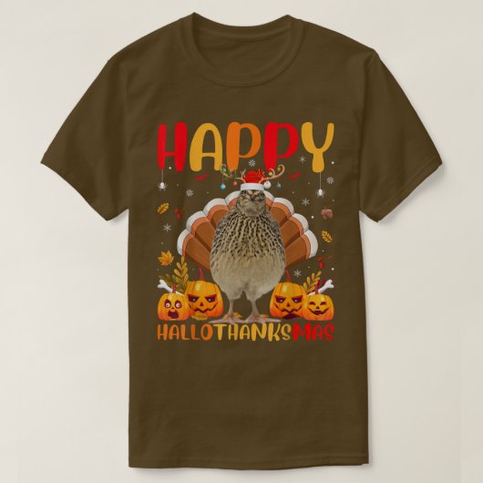 T-shirt Amusante Quail Bird Lover Happy Quail HelloThanksM (Design devant)