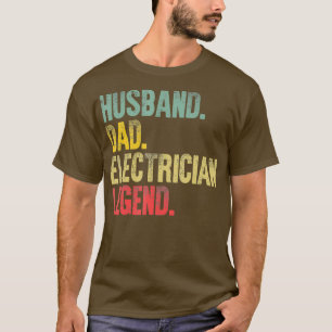 T-shirt Amusante Vintage mari papa Electricien Légende