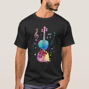 T-shirt Amusante Violon Art Pour Hommes Femmes Joueuse Vio