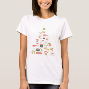 T-shirt Amusants amateurs de sushi Arbre de Noël Ajouter d