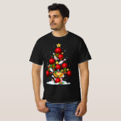 T-shirt Amusants Bowling Noël Arbre Lumières Noël Cadeaux (Devant entier)