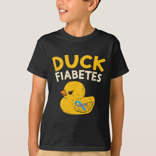 T-shirt Amusants Diabète Sensibilisation I Canard Fiabetes (Devant)