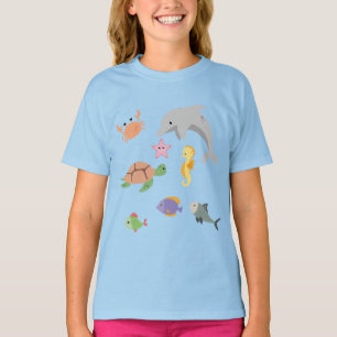 T-shirt Amusants enfants mignons animaux de mer dauphin to